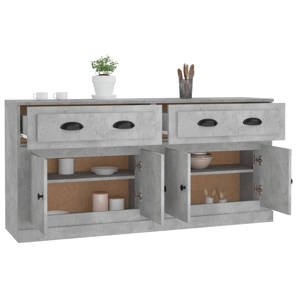 Buffets 2 pcs en bois ouvré couleur chêne