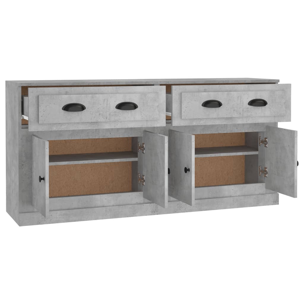 Buffets 2 pcs en bois ouvré couleur chêne