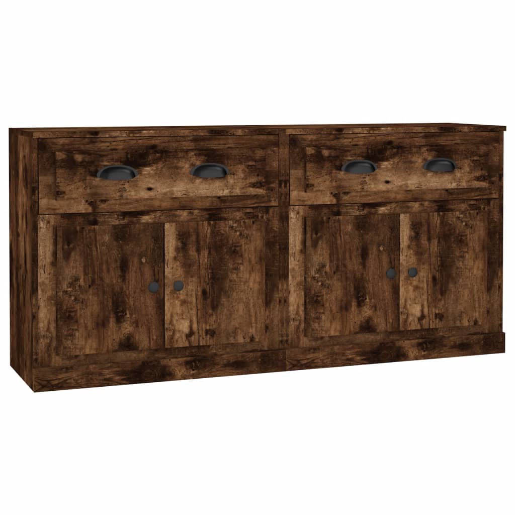 Buffets 2 pcs en bois ouvré couleur chêne