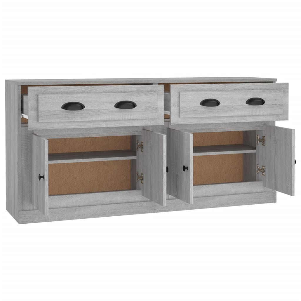 Buffets 2 pcs en bois ouvré couleur chêne