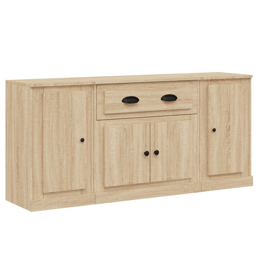 Buffets 3 pcs en bois travaillé.