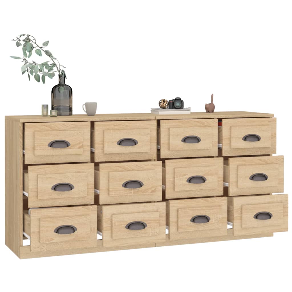 Buffets 2 pcs en bois travaillé.