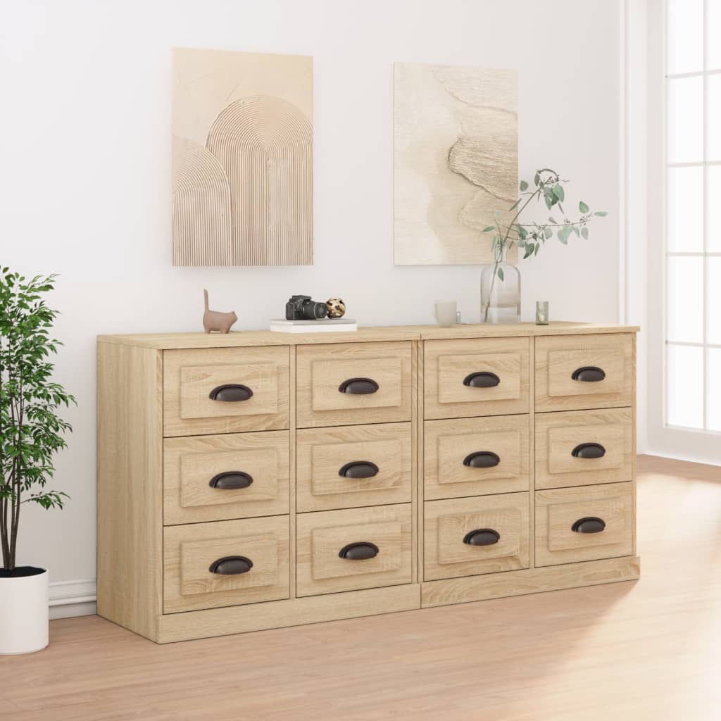 Buffets 2 pcs en bois travaillé.