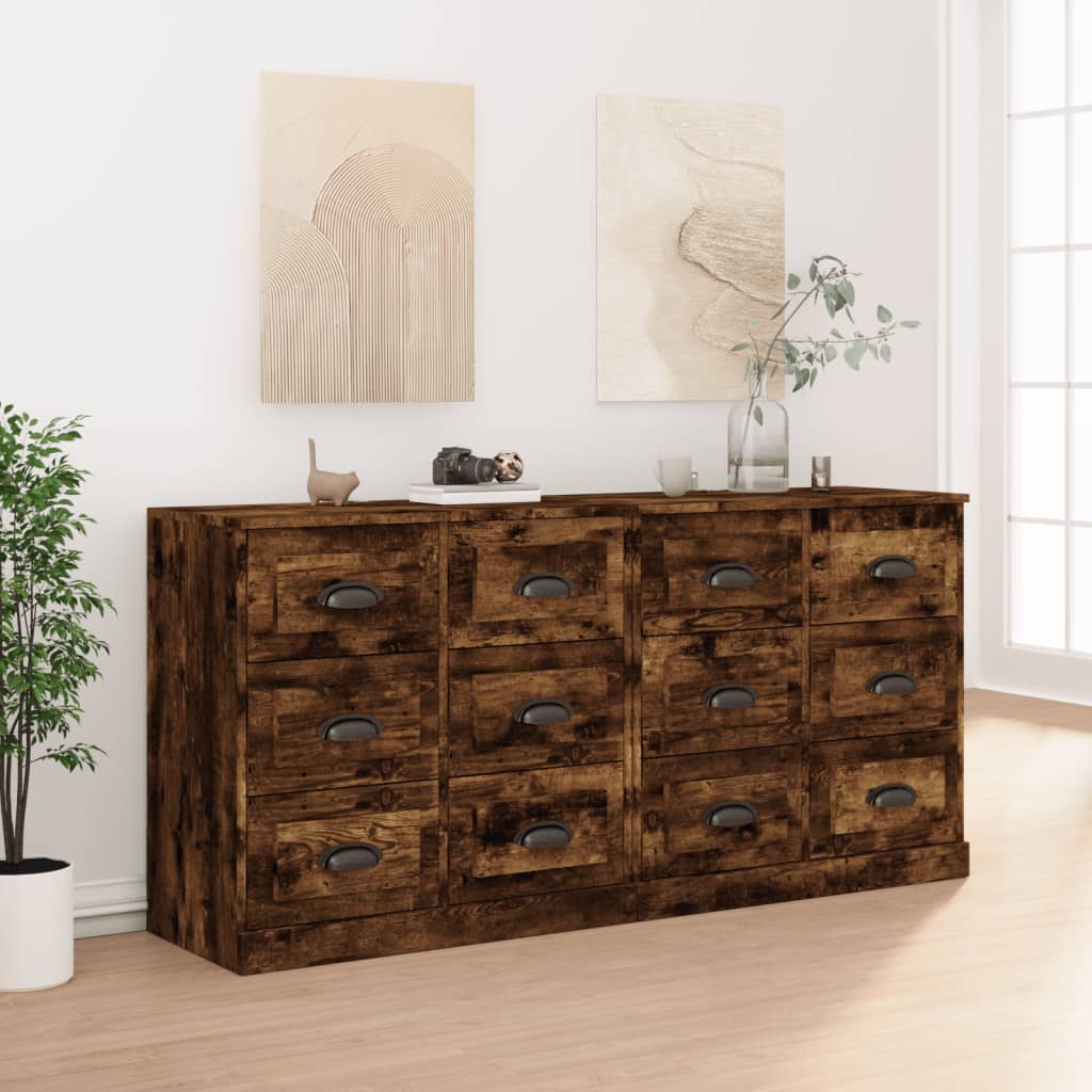 Buffets 2 pcs en bois travaillé.