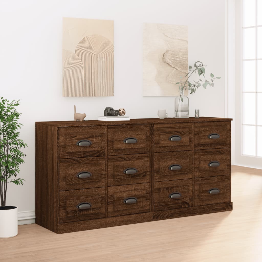 Buffets 2 pcs en bois travaillé.