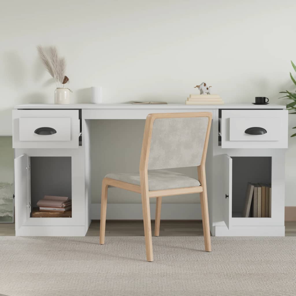 Bureau avec placard en bois couleur chêne