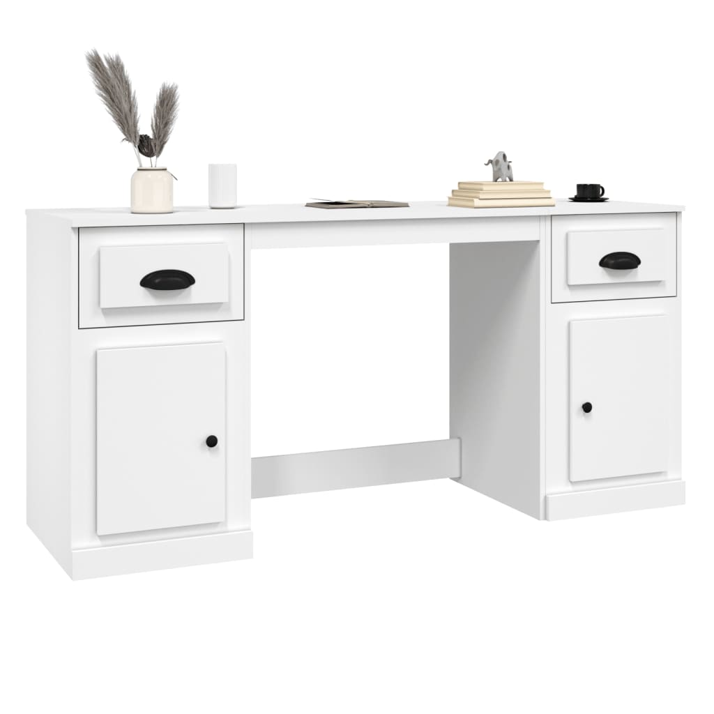 Bureau avec placard en bois couleur chêne