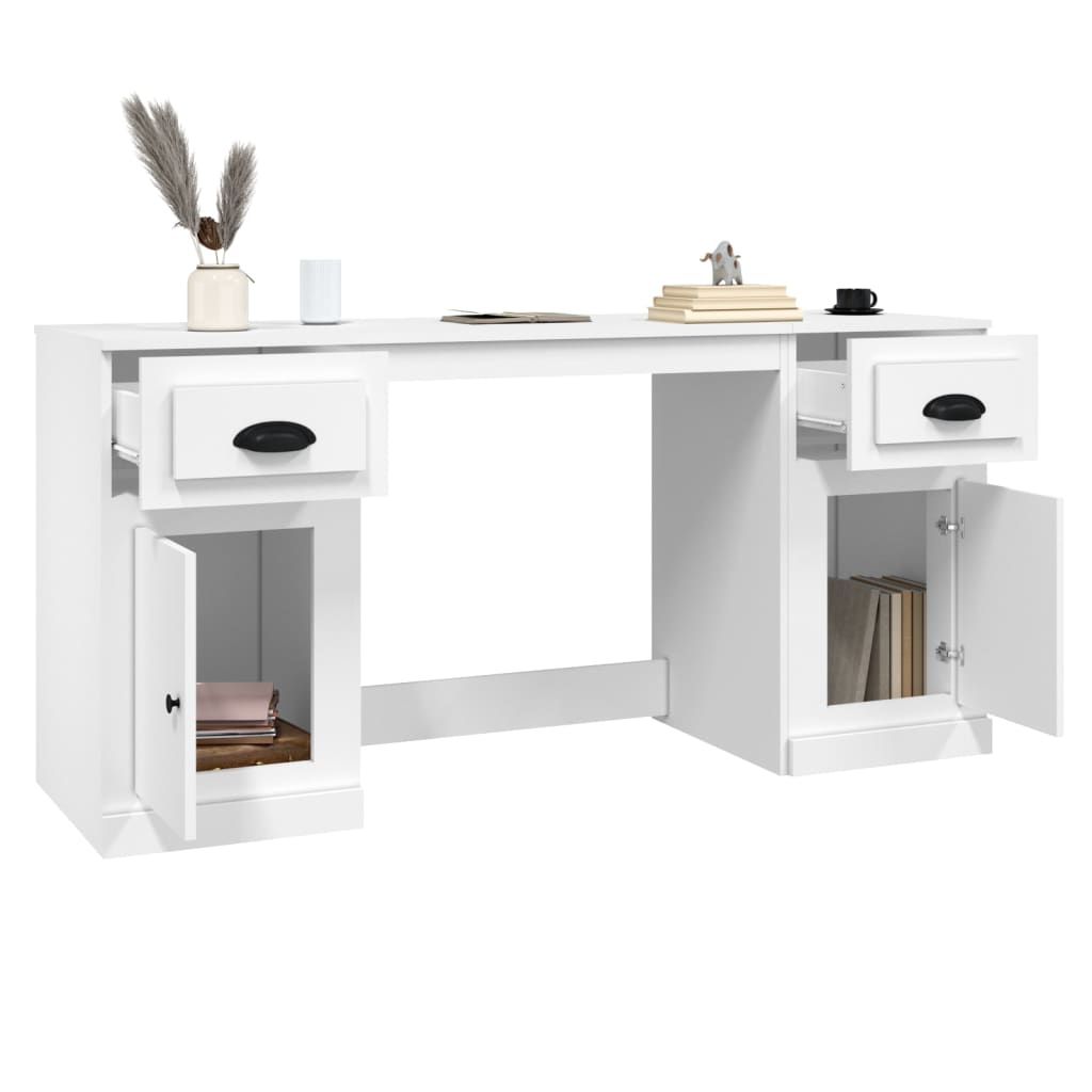 Bureau avec placard en bois couleur chêne