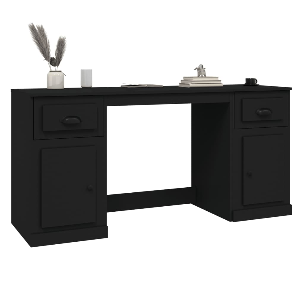 Bureau avec placard en bois couleur chêne