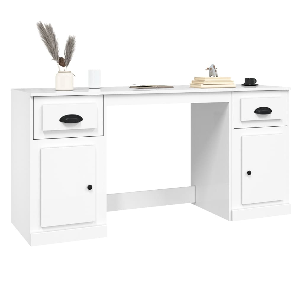 Bureau avec placard en bois couleur chêne