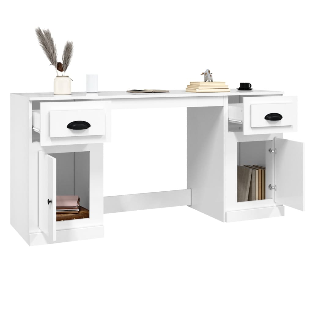 Bureau avec placard en bois couleur chêne