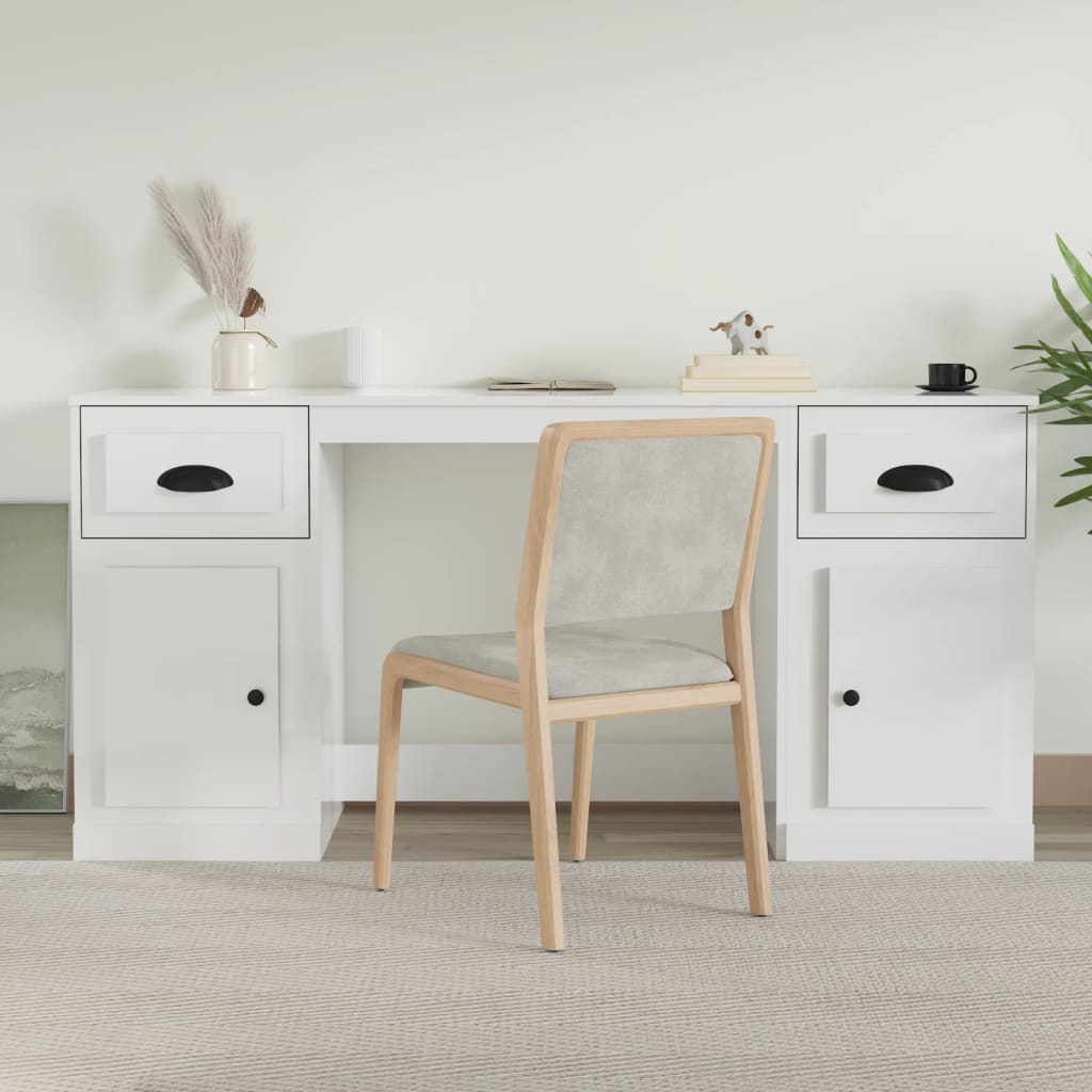 Bureau avec placard en bois couleur chêne