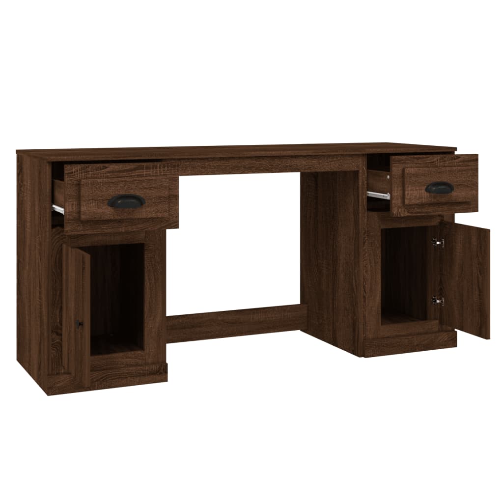 Bureau avec placard en bois couleur chêne