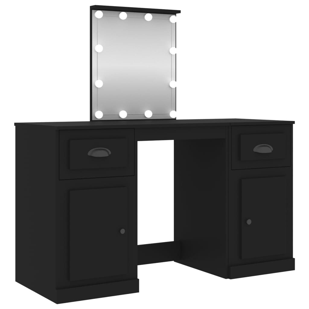 Coiffeuse avec éclairage LED 130x50x132,5 cm