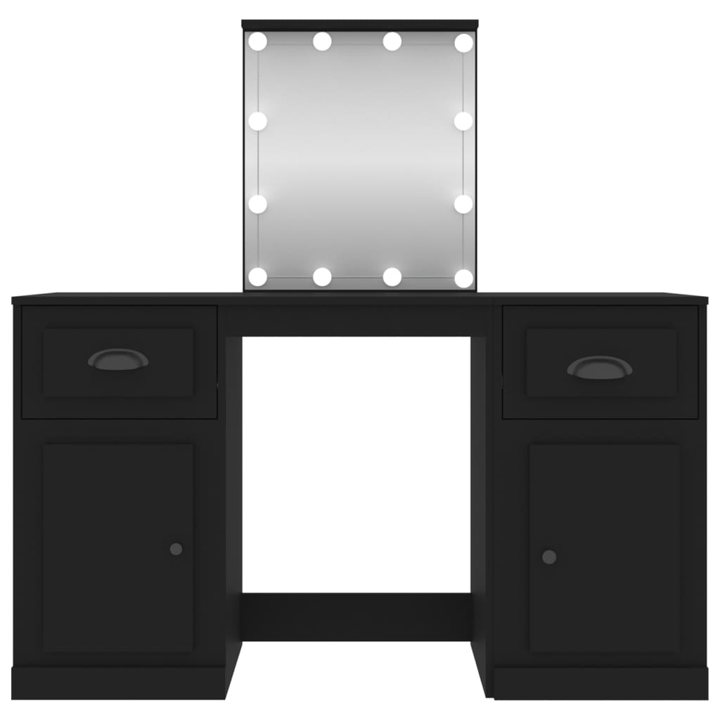 Coiffeuse avec éclairage LED 130x50x132,5 cm