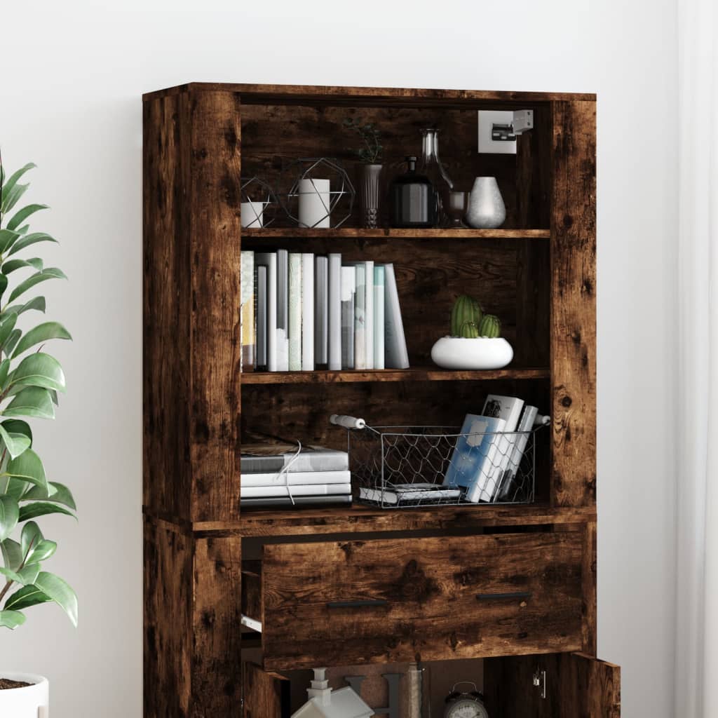 Armoire haute en bois couleur chêne