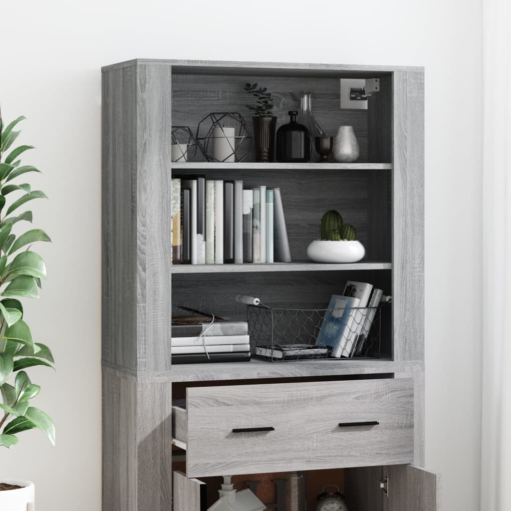 Armoire haute en bois couleur chêne