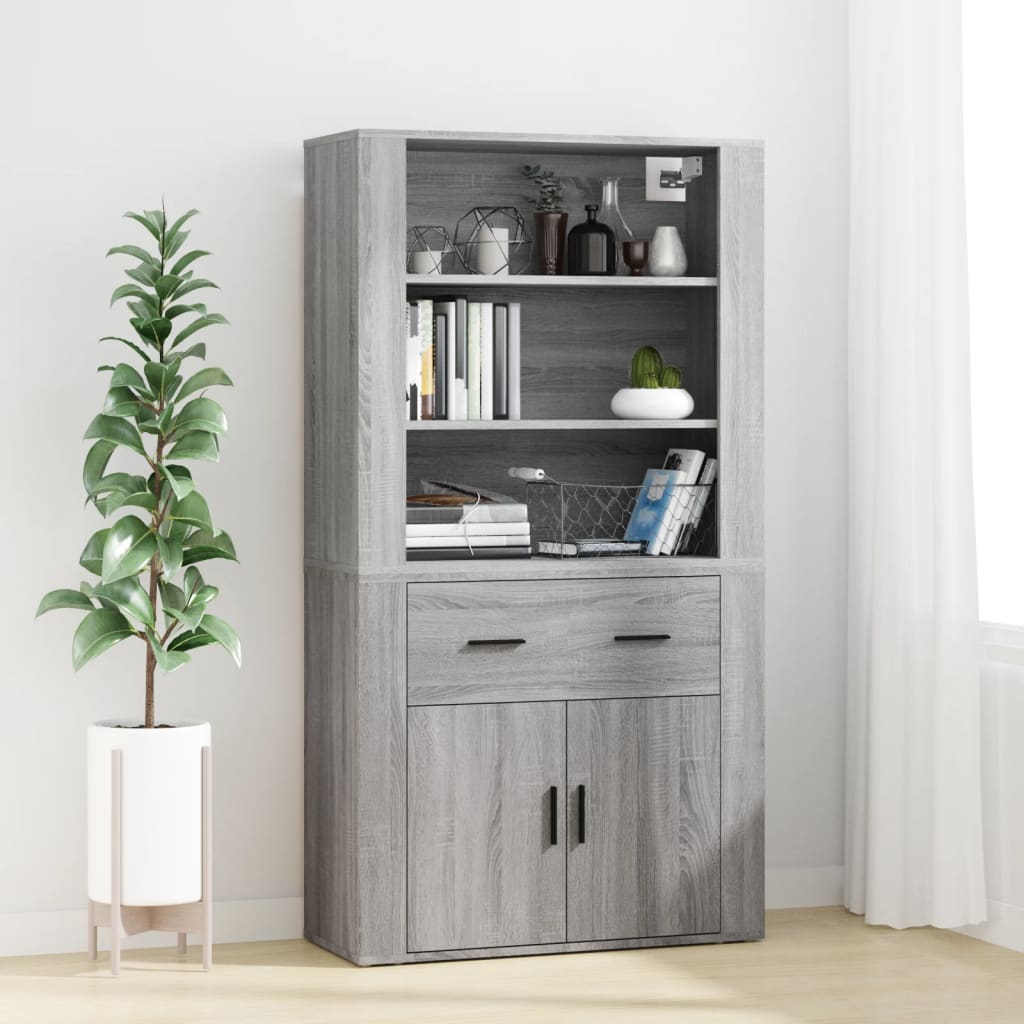 Armoire haute en bois couleur chêne