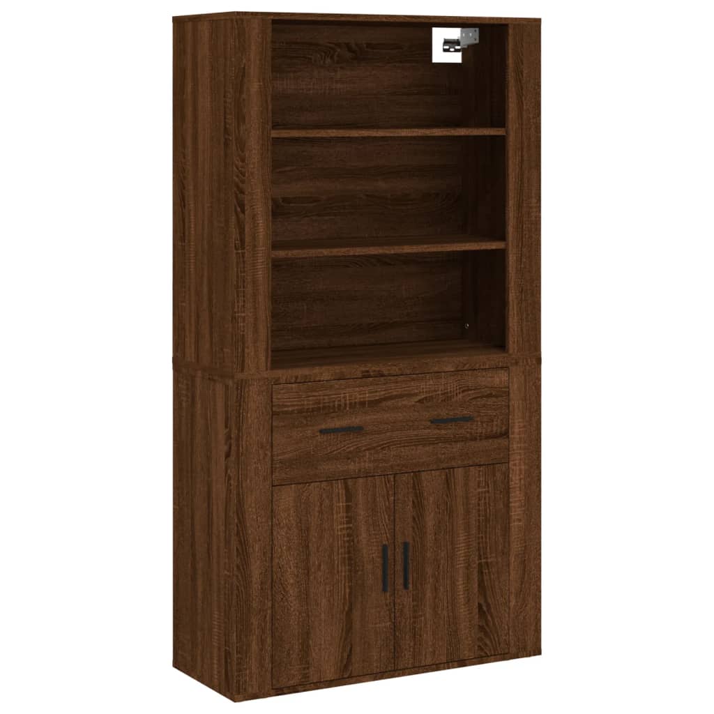 Armoire haute en bois couleur chêne