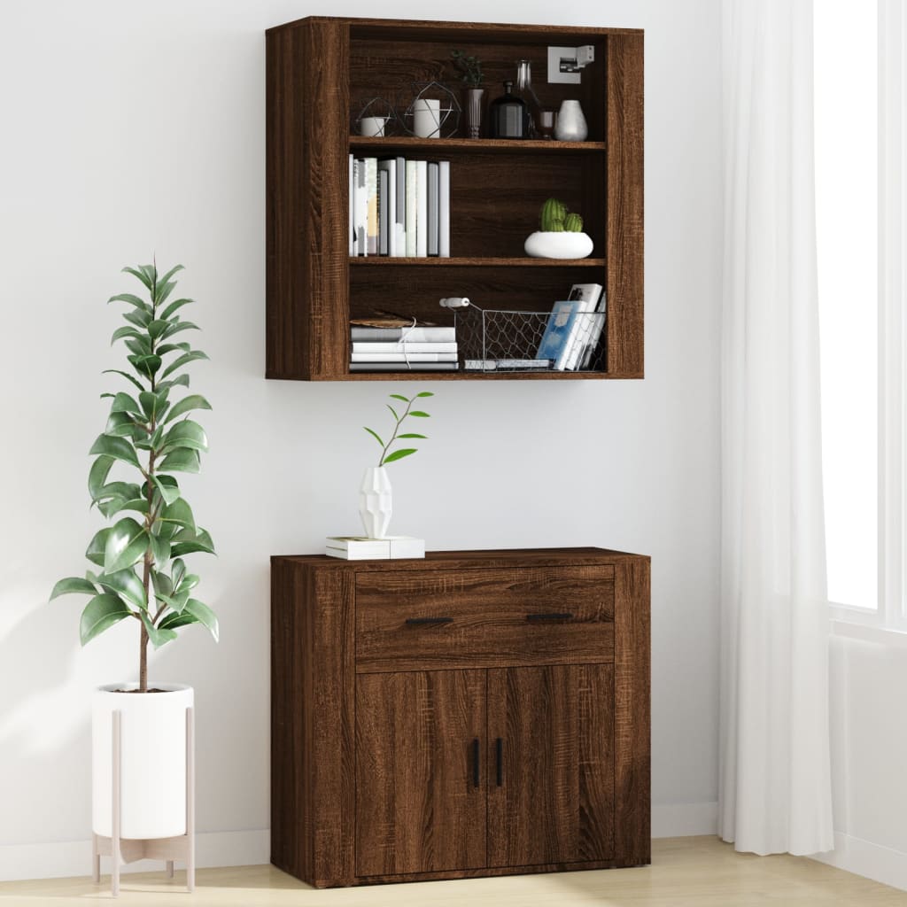 Armoire haute en bois couleur chêne