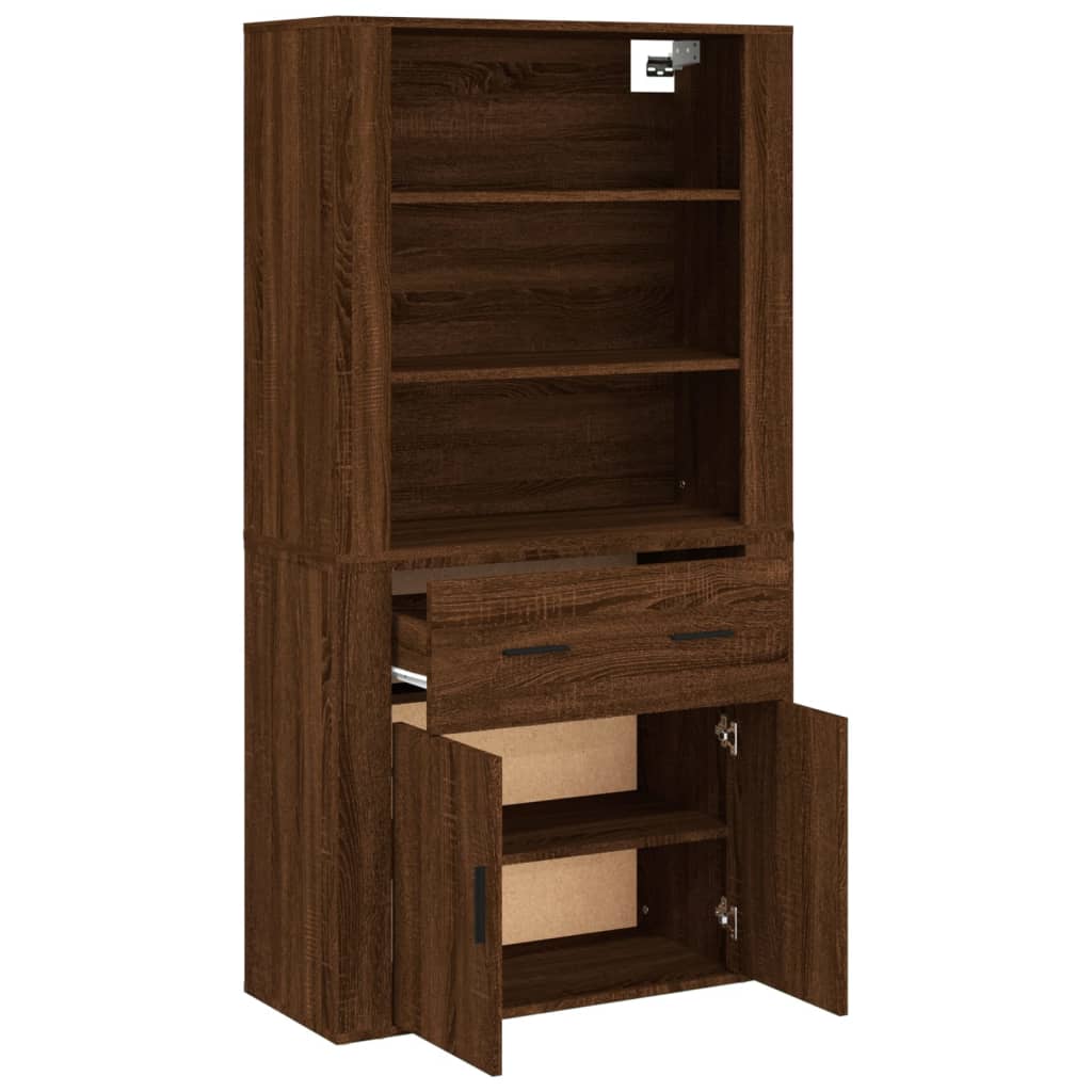 Armoire haute en bois couleur chêne