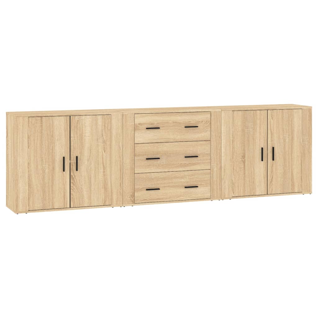 Buffets 3 pcs en bois travaillé.