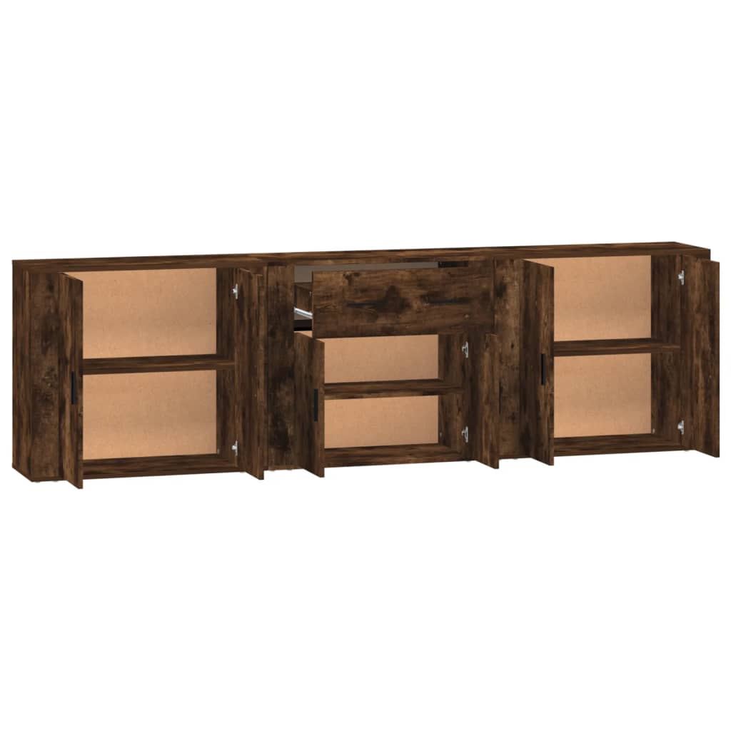 Buffets 3 pcs en bois ouvré couleur chêne