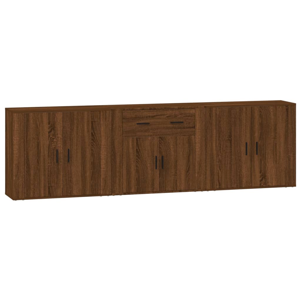 Buffets 3 pcs en bois ouvré couleur chêne