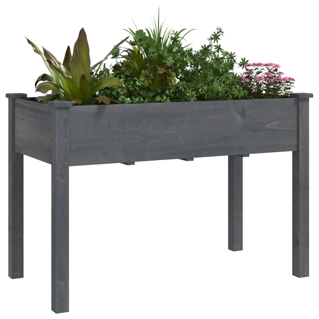 Plantenbak met voering 161x45x76 cm massief vurenhout