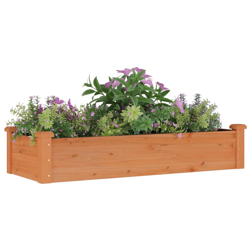 Plantenbak verhoogd met voering 240x120x25 cm massief vurenhout