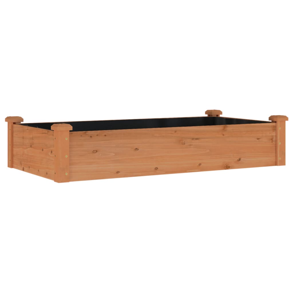 Plantenbak verhoogd met voering 240x120x25 cm massief vurenhout