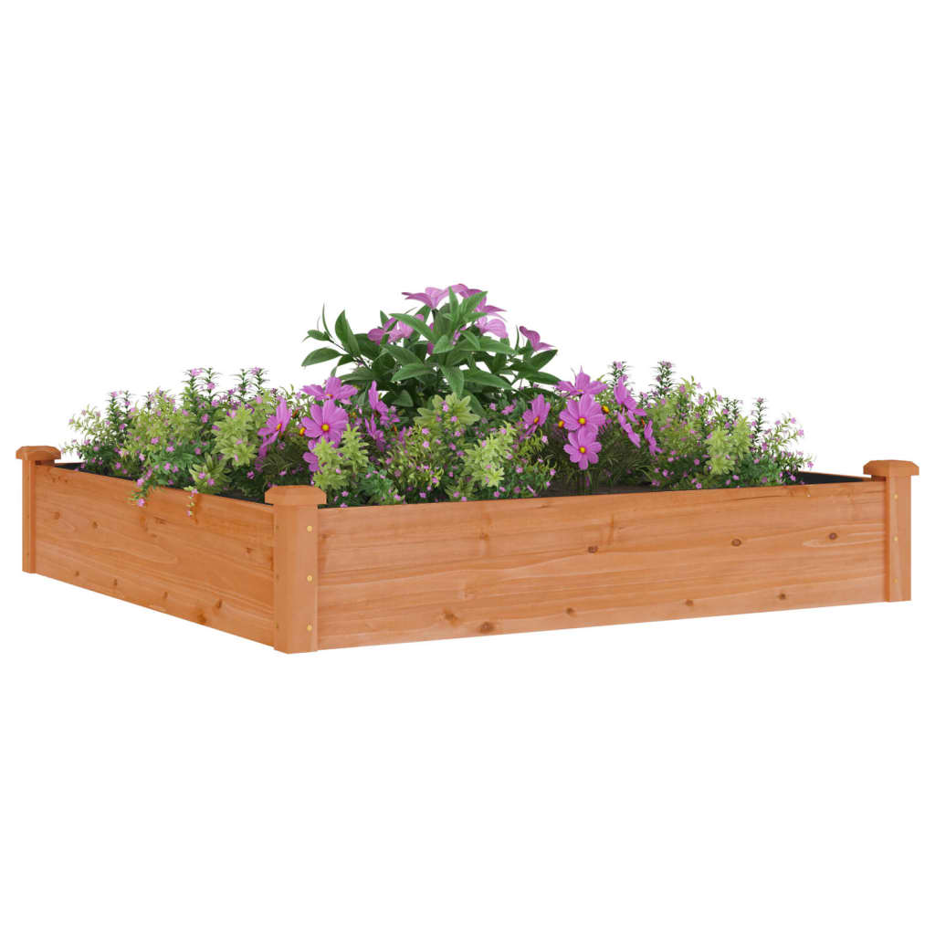 Plantenbak verhoogd met voering 240x120x25 cm massief vurenhout