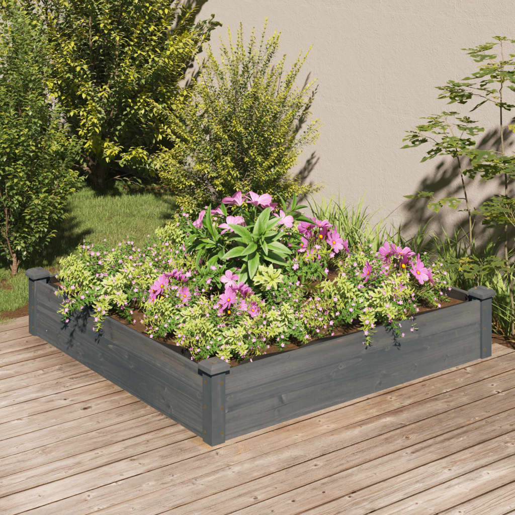 Plantenbak verhoogd met voering 240x120x25 cm massief vurenhout