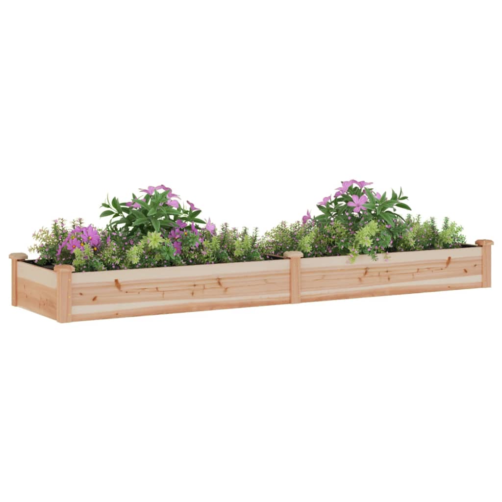 Plantenbak verhoogd met voering 240x120x25 cm massief vurenhout