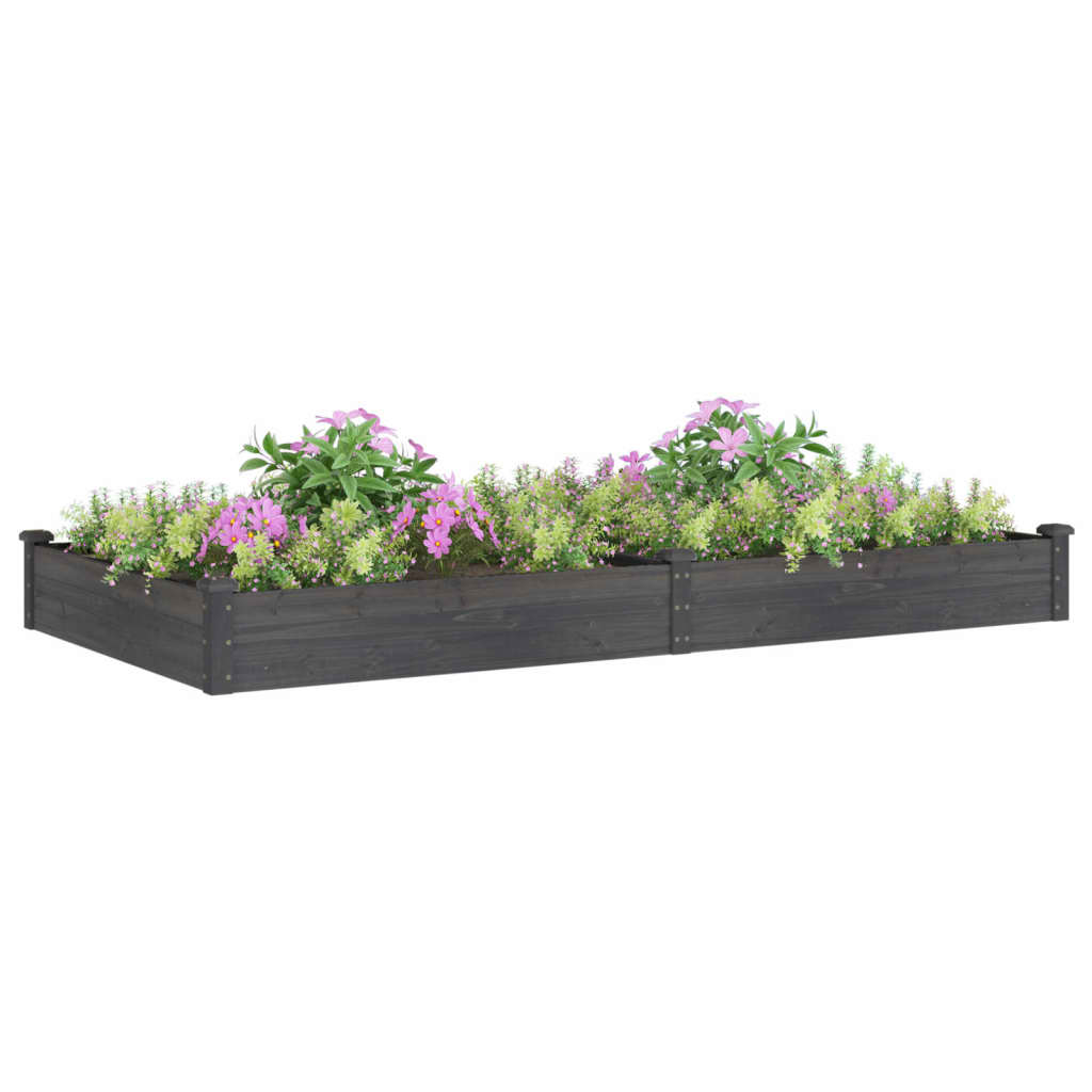 Plantenbak verhoogd met voering 240x120x25 cm massief vurenhout