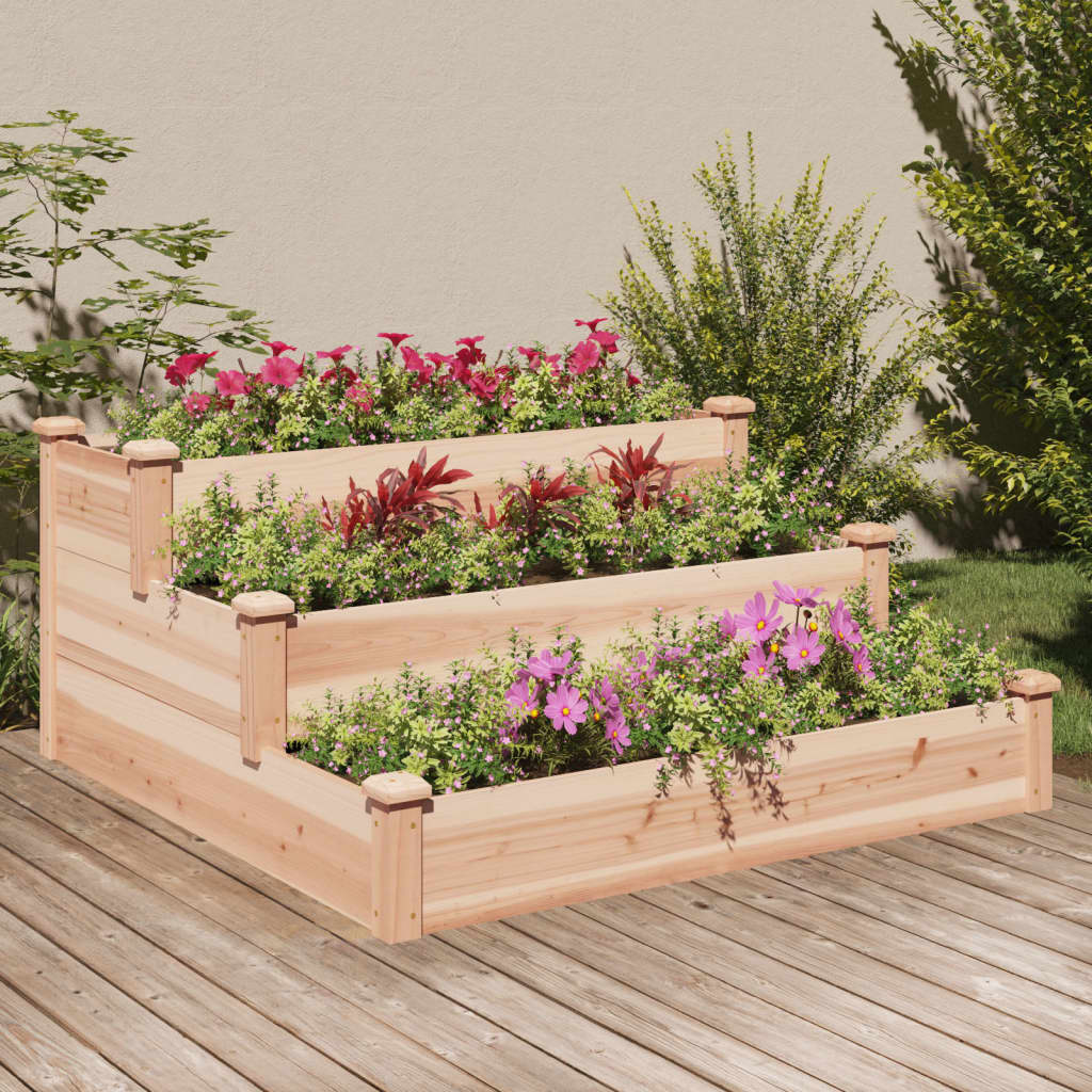 Jardinière surélevée avec doublure 120x120x56 cm en bois de pin massif