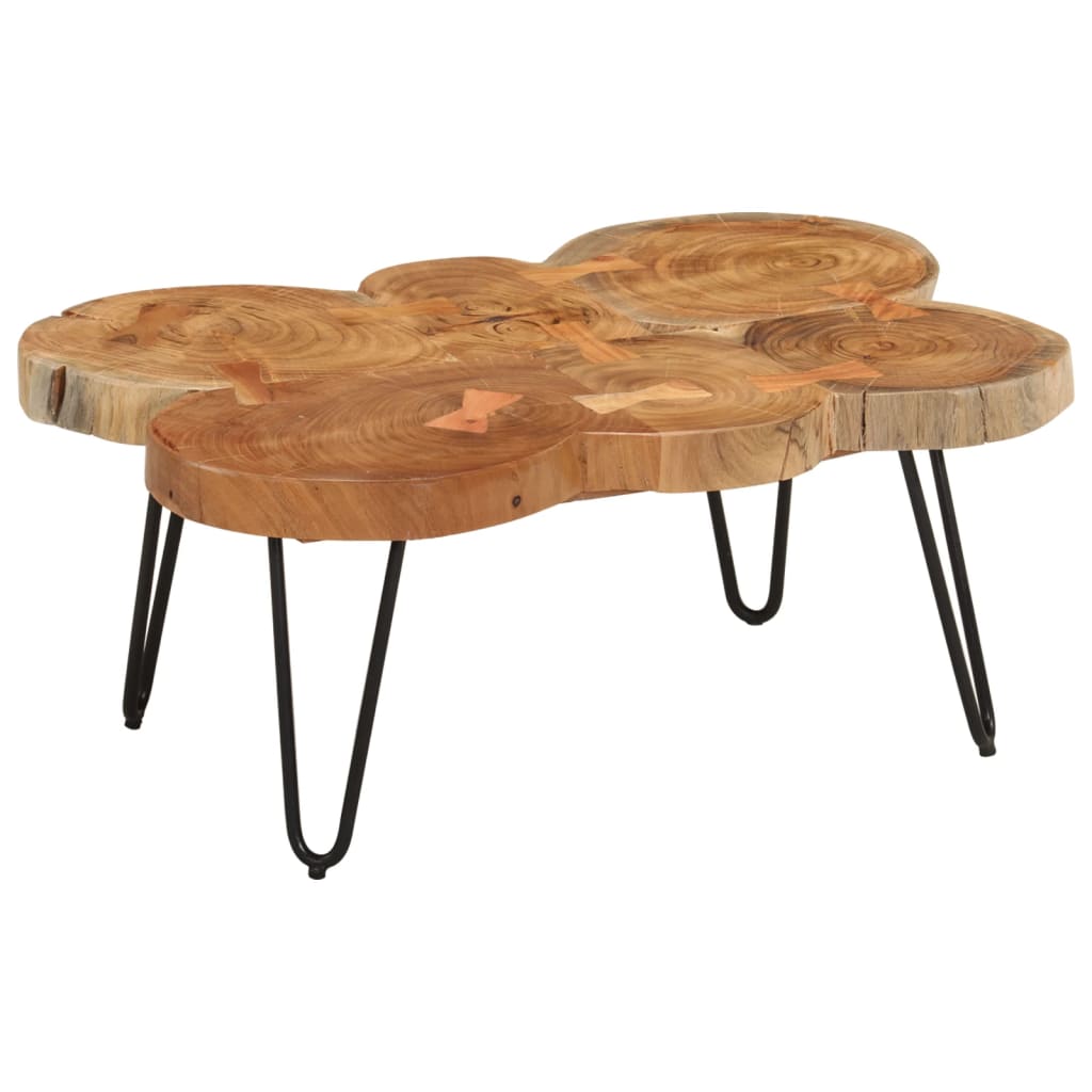 Table basse 4 troncs d'arbre 35 cm en bois de Sesham massif