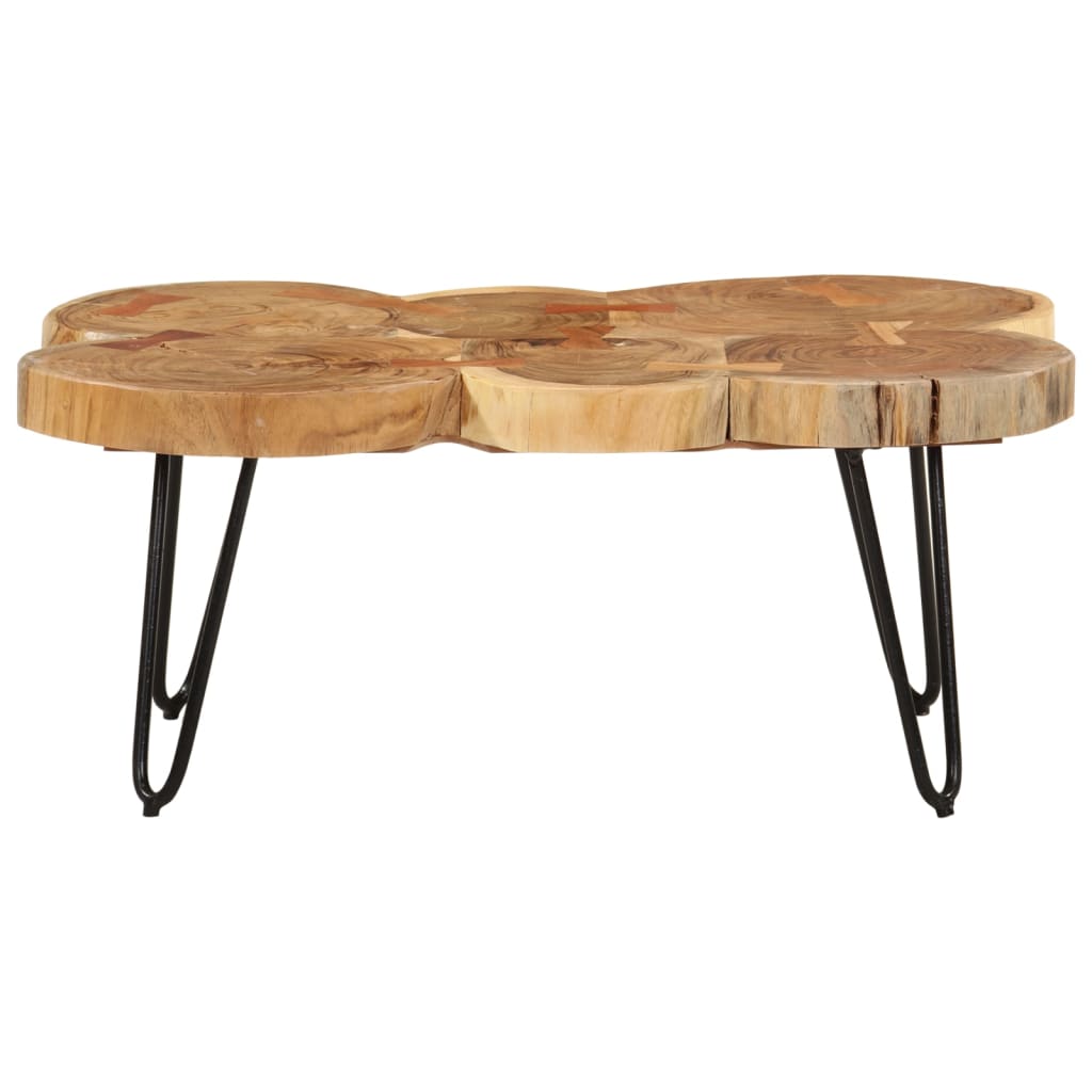 Table basse 4 troncs d'arbre 35 cm en bois de Sesham massif