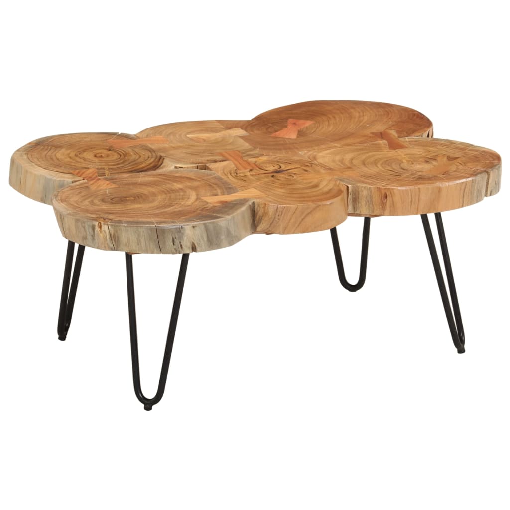 Table basse 4 troncs d'arbre 35 cm en bois de Sesham massif