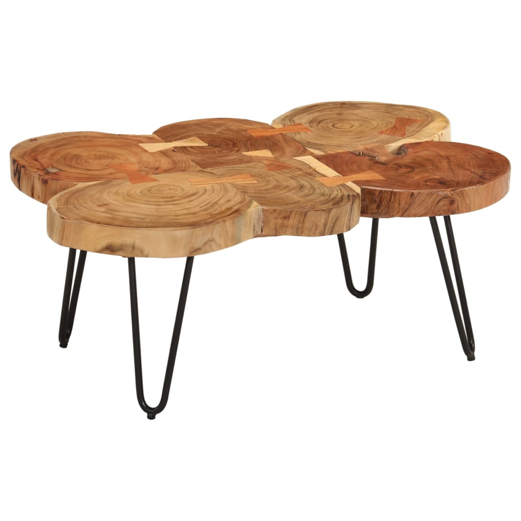 Table basse 4 troncs d'arbre 35 cm en bois de Sesham massif