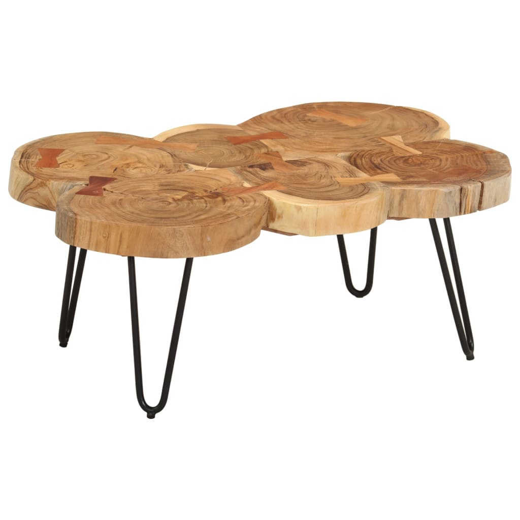 Table basse 4 troncs d'arbre 35 cm en bois de Sesham massif