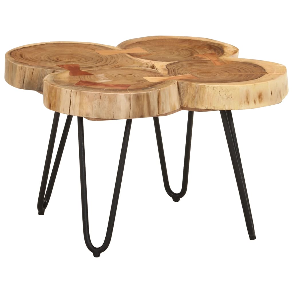 Table basse 4 troncs d'arbre 35 cm en bois de Sesham massif