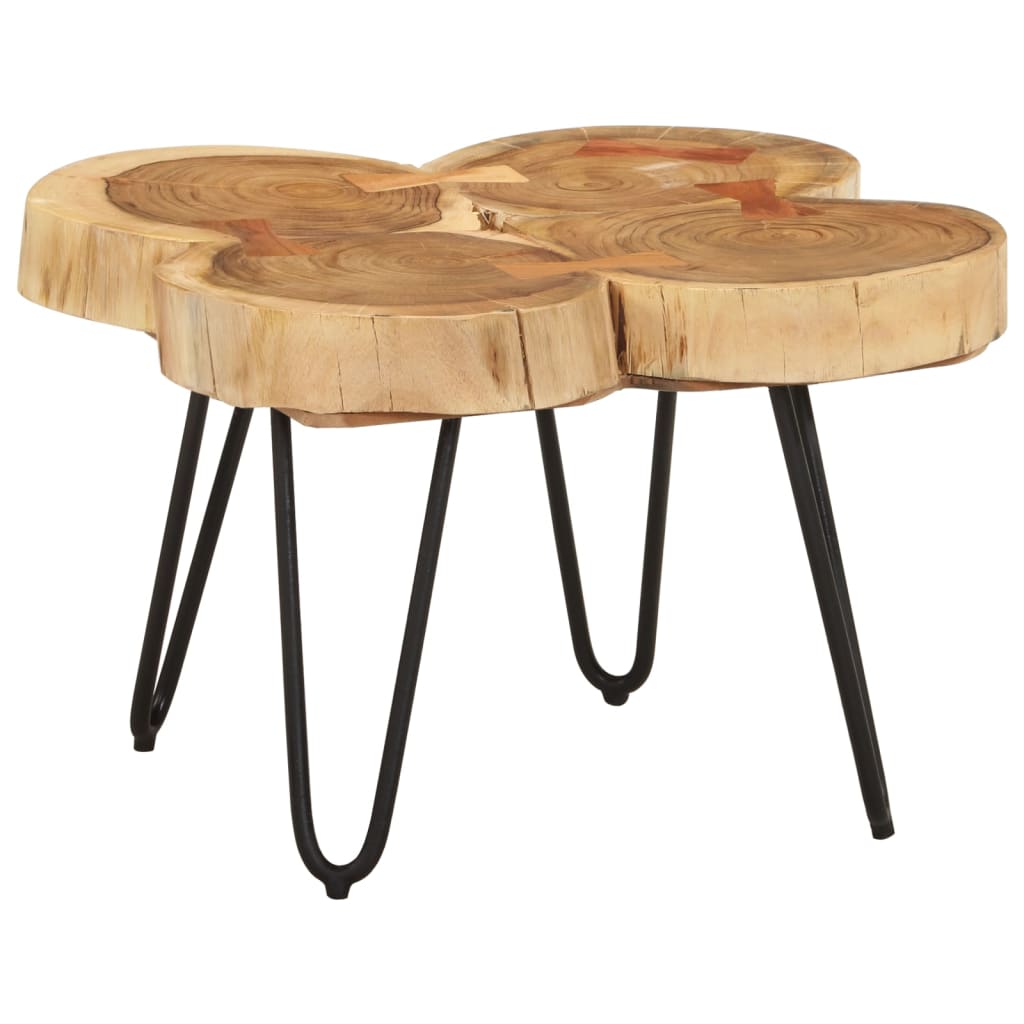 Table basse 4 troncs d'arbre 35 cm en bois de Sesham massif