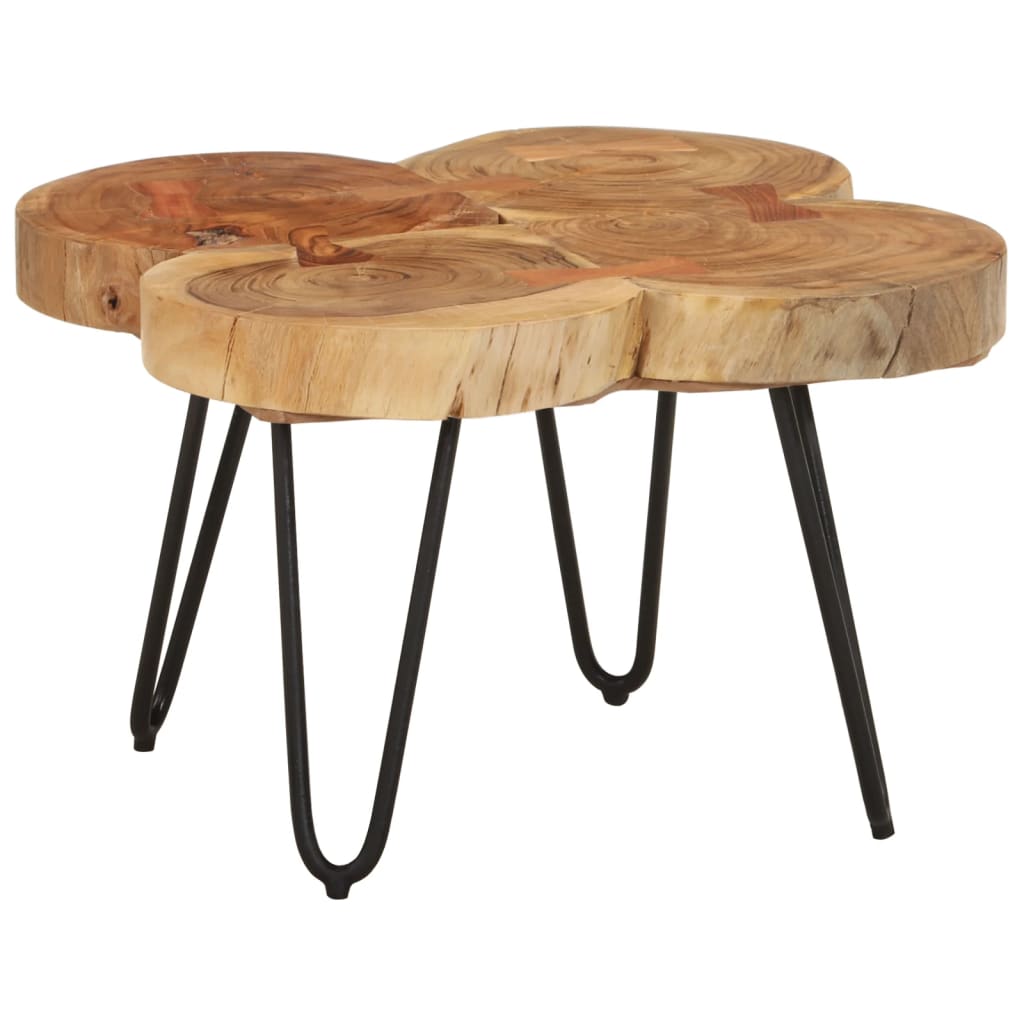 Table basse 4 troncs d'arbre 35 cm en bois de Sesham massif