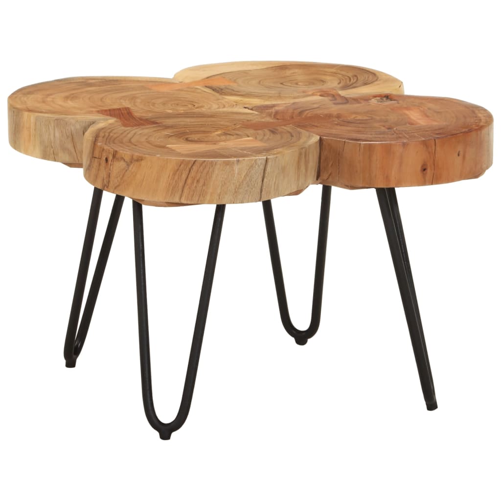 Table basse 4 troncs d'arbre 35 cm en bois de Sesham massif