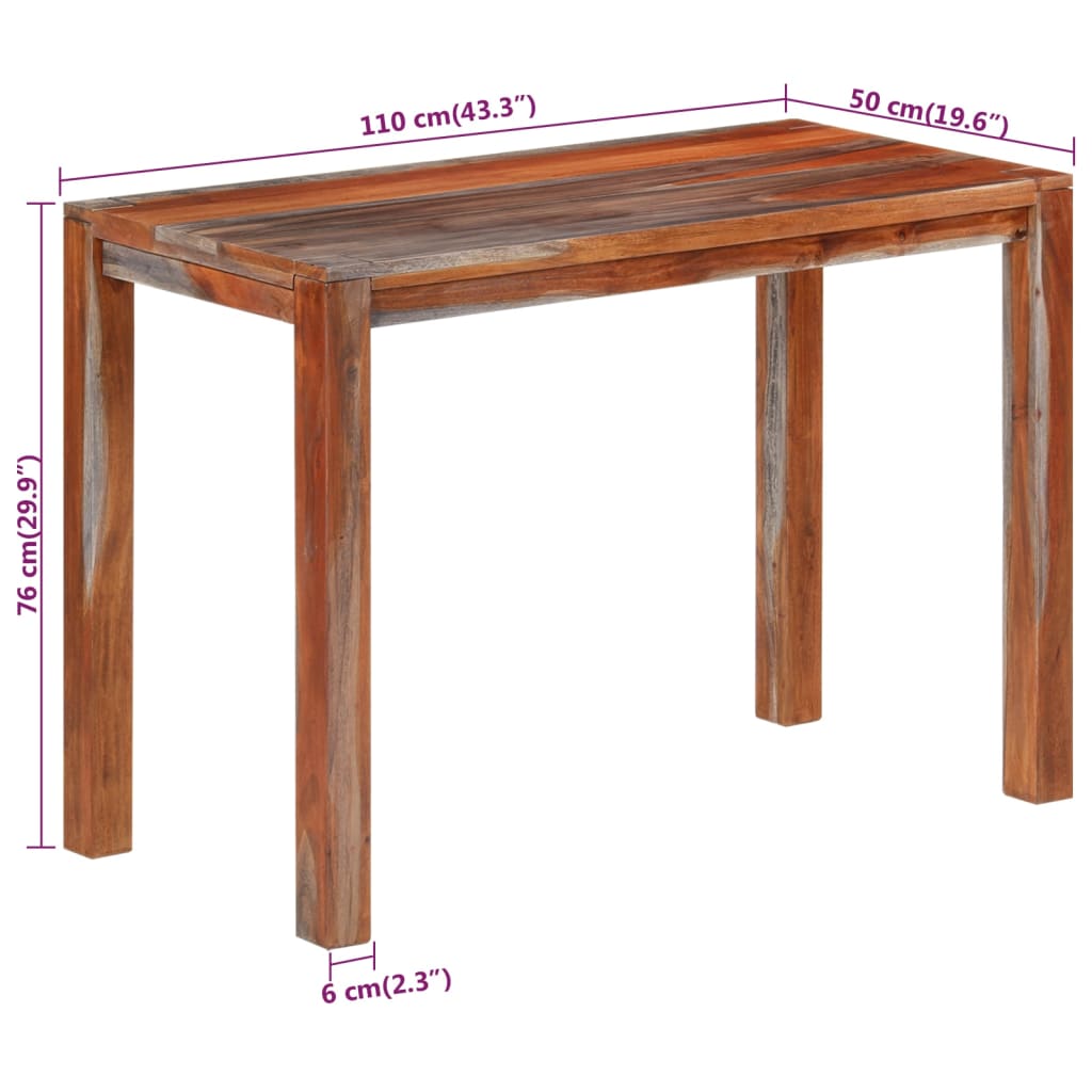 Table à manger 110x50x76 cm en bois d'acacia massif