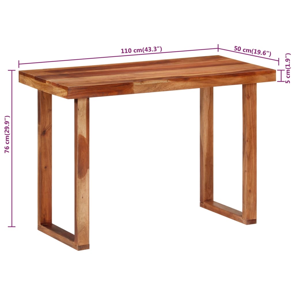 Table à manger 110x50x76 cm en bois d'acacia massif