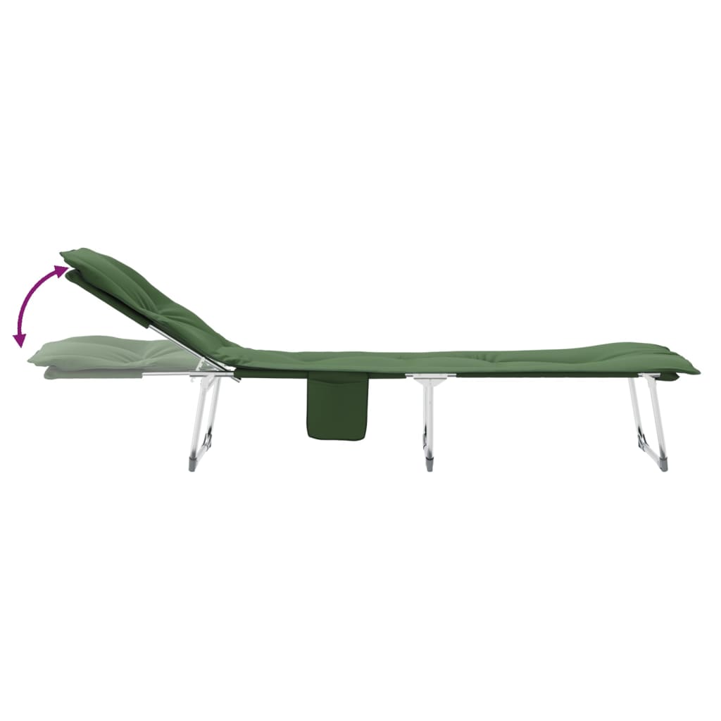 Chaise longue pliable en tissu