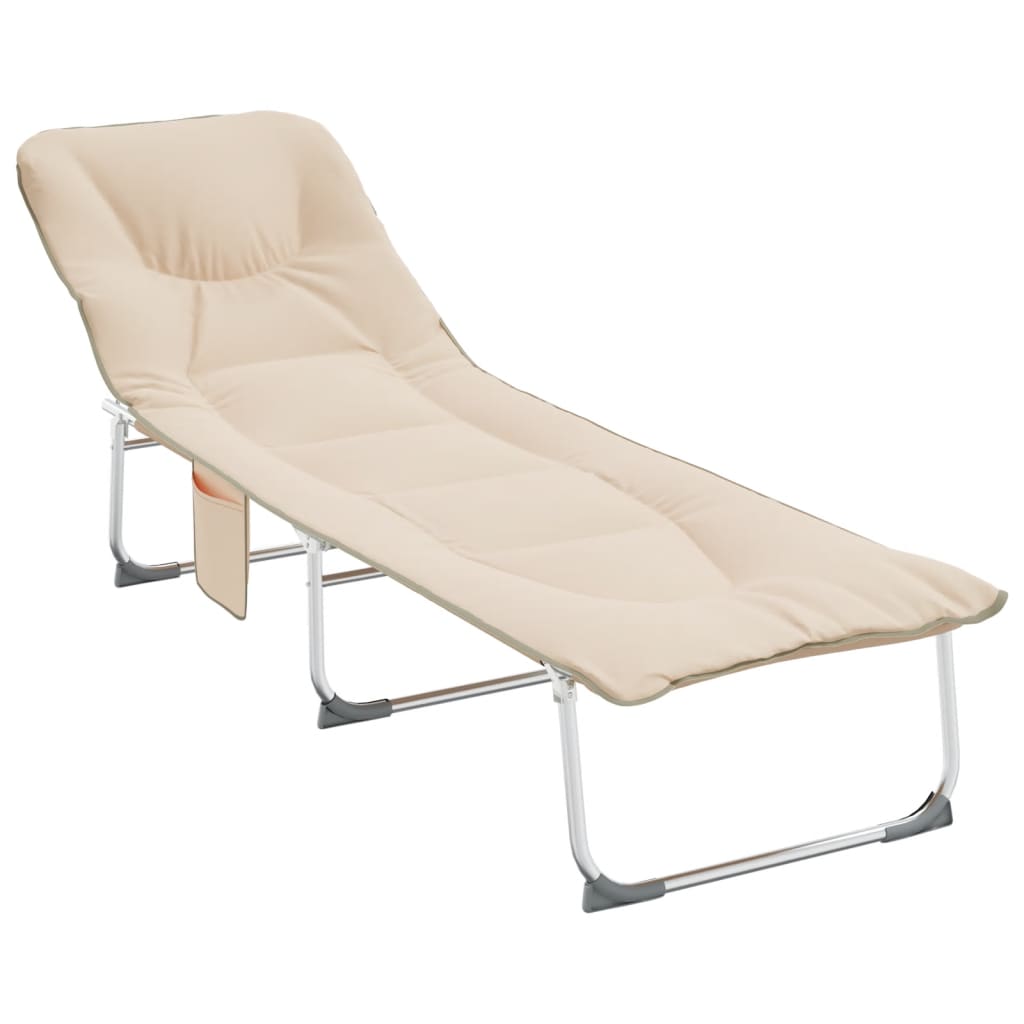 Chaise longue pliable en tissu