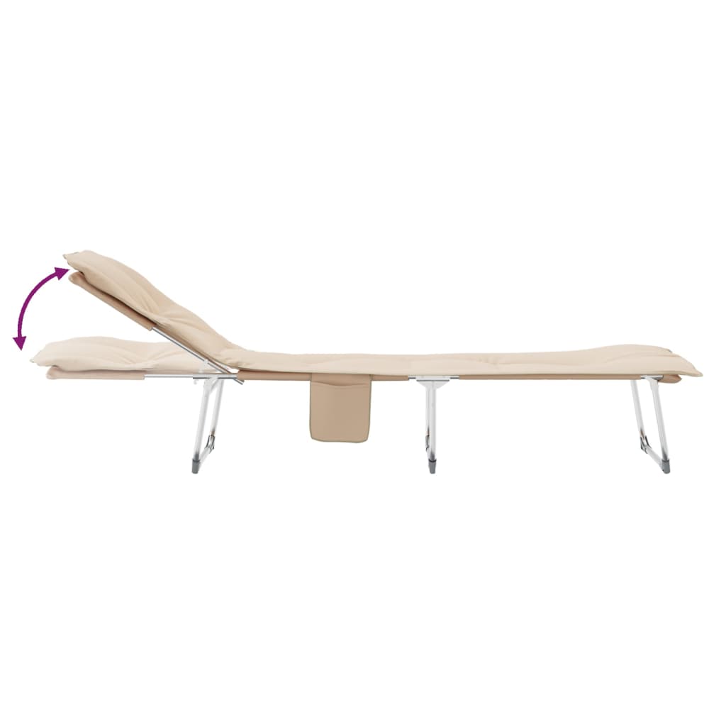 Chaise longue pliable en tissu